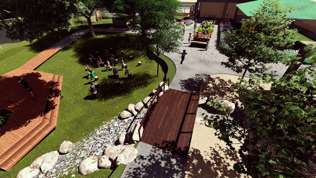 verdant playground 3D render