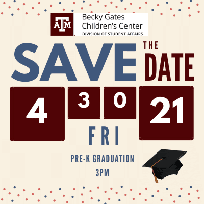 Graduation Save The Date, April 30, 2021